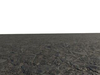 Muddy Foreground Floor with Perspective, Transparent Background PNG
