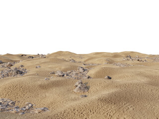 Sandy Foreground Floor with Perspective, Transparent Background PNG
