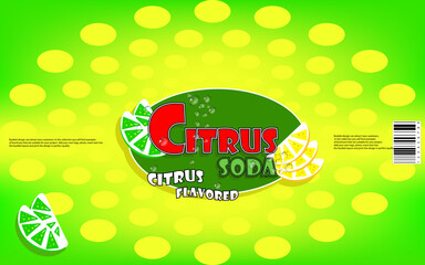 citrus soda cover for carbonated drinks bottles, bright modern for printing and the internet