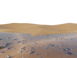 Sandy Foreground Floor with Perspective, Transparent Background PNG
