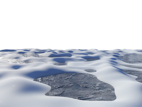 Snowy Foreground Floor with Perspective, Transparent Background PNG

