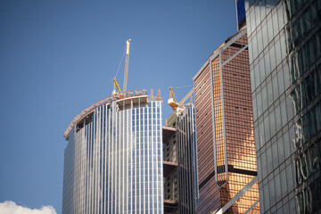 Moscow City skyline. Moscow International Business Centre at day time