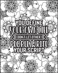 Motivational quotes coloring pages design