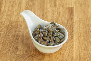 Delicous Spanish Hamon slices pork meat