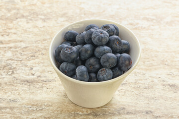 Sweet ripe blueberry heap in the bowl