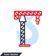 tower crane icon logo vector illustration. tower crane symbol template for graphic and web design collection