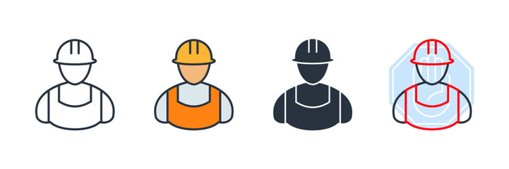 builder icon logo vector illustration. Construction worker symbol template for graphic and web design collection