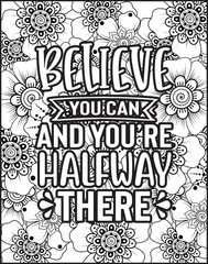 Motivational quotes coloring pages design