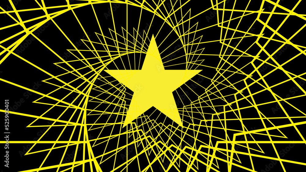 Wall mural yellow well done star with spinning outline