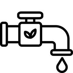 water tap line icon