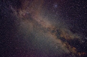 deep space with milky way as the background in late summer near Fulda and Frankfurt , Hesse Germany