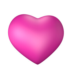 pink shiny 3d renderd heart illustration vector isolated 