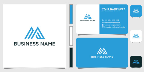 MF logo. MF Letter logo. MF vector logo with business card template