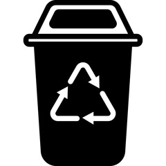 recycle bin solid line icon