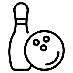 Trendy linear icon design of bowling game 