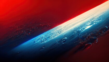 Red and blue abstract background illustration. 3d art rendering.