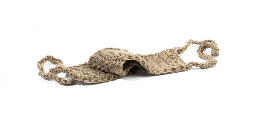 natural washcloth isolated on white background