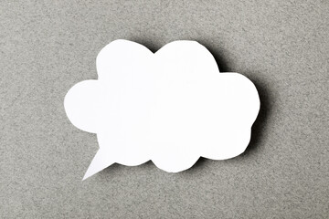 paper speech cloud  on grey background- Image