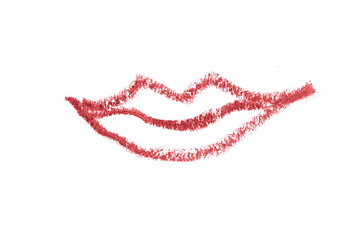 Lip liner stroke lips shape on white background- Image