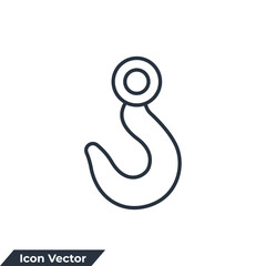 Obraz premium crane hook icon logo vector illustration. Crane symbol template for graphic and web design collection