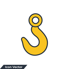 Obraz premium crane hook icon logo vector illustration. Crane symbol template for graphic and web design collection