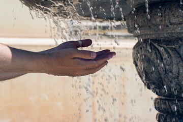 hands with water