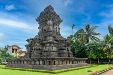 Fototapeta na wymiar Singasari Temple at Candi Renggo village, Singosari, Malang, the Hindu-Buddhist temple was built around 13th during the Singosari Kingdom and was partially restored in the 1930's by Dutch government.