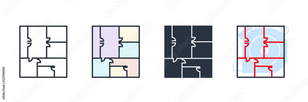 Poster floor plan icon logo vector illustration. blueprint architecture symbol template for graphic and web