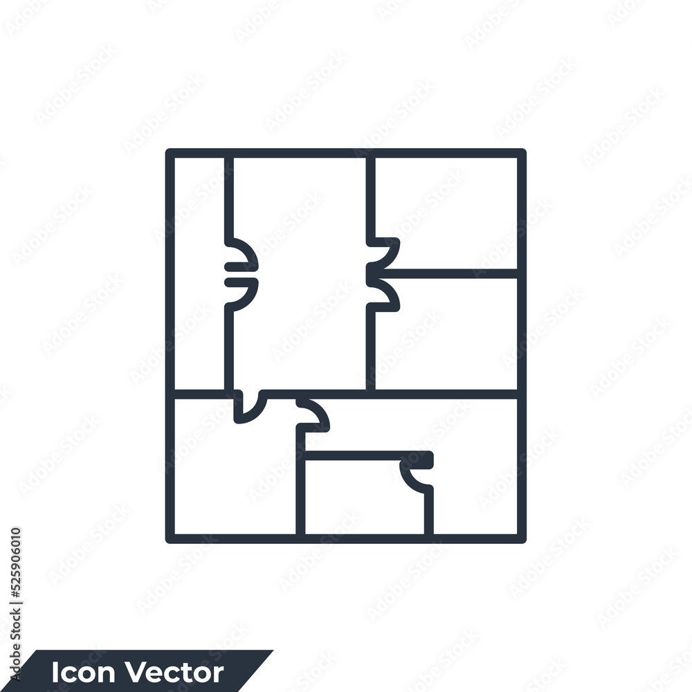 Poster floor plan icon logo vector illustration. blueprint architecture symbol template for graphic and web