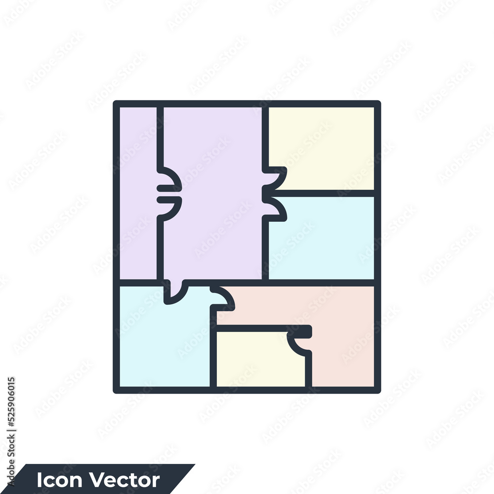 Poster floor plan icon logo vector illustration. blueprint architecture symbol template for graphic and web
