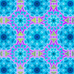 The abstraction is a blue fractal of a round shape.
