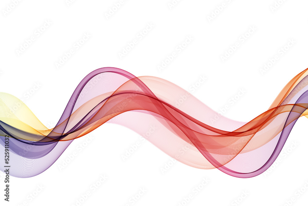 Aufkleber abstract smoky wave. transparent flow wave color spectrum.design element