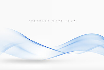 Blue color abstract wave design element,transparent wave flow with shadow,design element.