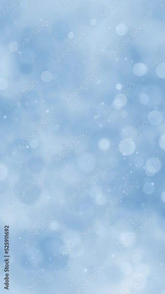 Poster white blue looping soft circle bokeh motion copy space background. vertical video animation.