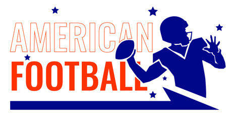 American football logo sportsman epic  silhouette 