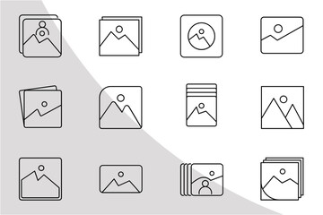 Image Icons Outline, Images Svg, Image Bundle, Icon Bundle, Photo Svg, Files and folders, Album, Svg Cut File,