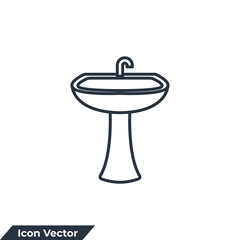 sinks icon logo vector illustration. bathroom sink symbol template for graphic and web design collection