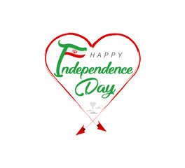 happy independence day of Iran. Airplane draws cloud from heart. National flag vector illustration on white background.