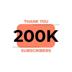 THANK YOU 200K FOLLOWERS CELEBRATION TEMPLATE DESIGN  VECTOR GOOD FOR SOCIAL MEDIA, CARD , POSTER