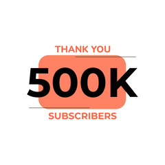 THANK YOU 500K FOLLOWERS CELEBRATION TEMPLATE DESIGN  VECTOR GOOD FOR SOCIAL MEDIA, CARD , POSTER
