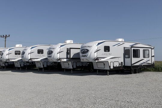 Cherokee Arctic Wolf fifth wheel travel trailer. Arctic Wolf is a division of Forest River.