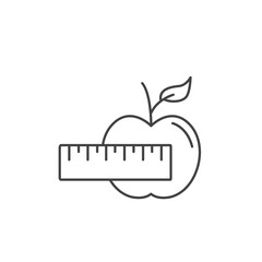 Apple fruit with measuring tape icons  symbol vector elements for infographic web