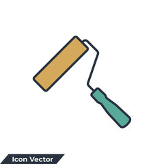 paint roller icon logo vector illustration. paint roller symbol template for graphic and web design collection