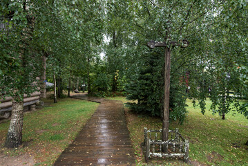 A wayside cross brought from Irkutsk, Russia to Szymbark village in Poland.