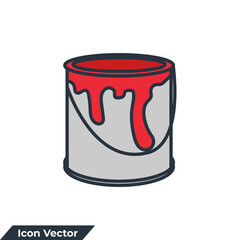 paint bucket icon logo vector illustration. paint bucket symbol template for graphic and web design collection