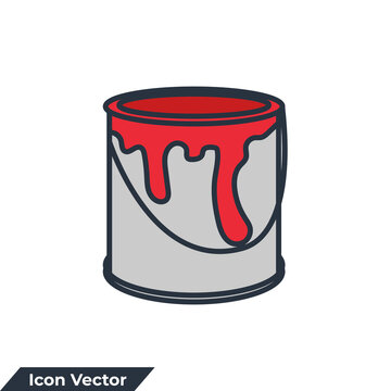 Paint Bucket Icon Logo Vector Illustration. Paint Bucket Symbol Template For Graphic And Web Design Collection