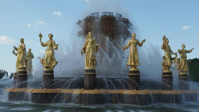 Central avenue of VDNH park, Moscow, Russia
