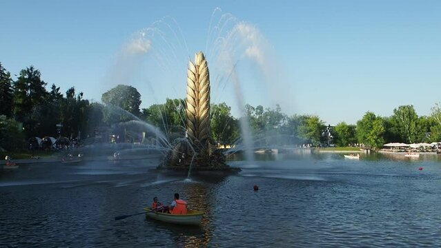 Central avenue of VDNH park, Moscow, Russia
