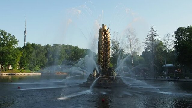 Central avenue of VDNH park, Moscow, Russia
