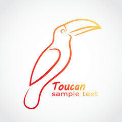 toucan bird color simple linear logo design © zsschreiner